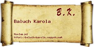 Baluch Karola névjegykártya
